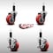 Service Caster 3.5'' SS Red Poly Wheel Swivel 1-1/8'' Expanding Stem Caster Set 2 Brakes, 4PK SCC-SSEX20S3514-PPUB-RED-2-TLB-2-118 - alternate 4